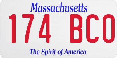 MA license plate 174BC0
