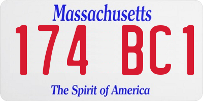 MA license plate 174BC1