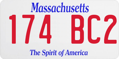 MA license plate 174BC2