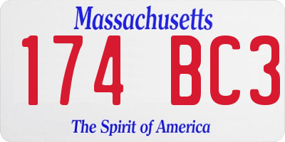 MA license plate 174BC3
