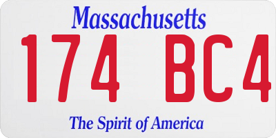 MA license plate 174BC4