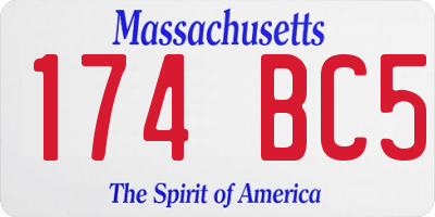 MA license plate 174BC5