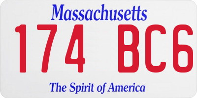 MA license plate 174BC6