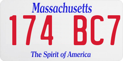 MA license plate 174BC7