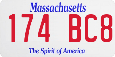 MA license plate 174BC8