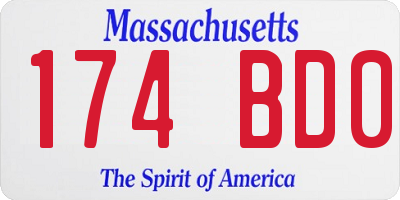 MA license plate 174BD0