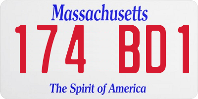 MA license plate 174BD1