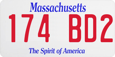 MA license plate 174BD2