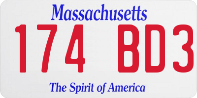 MA license plate 174BD3
