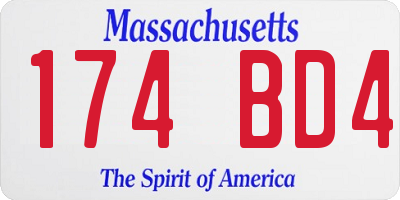 MA license plate 174BD4