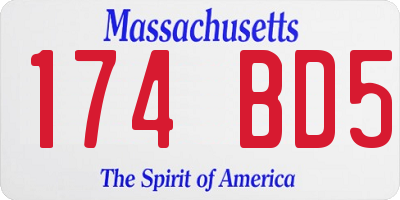 MA license plate 174BD5
