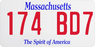 MA license plate 174BD7