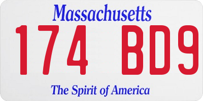 MA license plate 174BD9