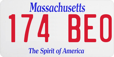 MA license plate 174BE0
