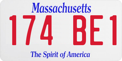 MA license plate 174BE1