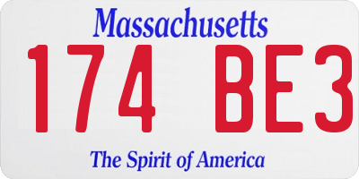 MA license plate 174BE3