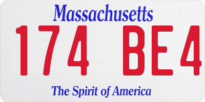 MA license plate 174BE4