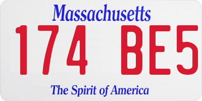 MA license plate 174BE5