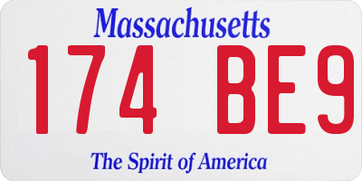 MA license plate 174BE9