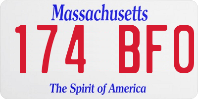 MA license plate 174BF0