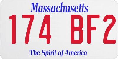 MA license plate 174BF2