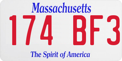 MA license plate 174BF3