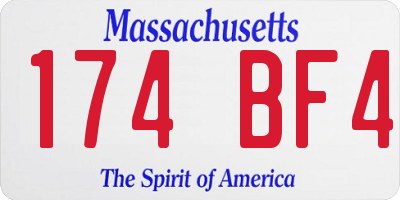 MA license plate 174BF4