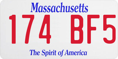 MA license plate 174BF5