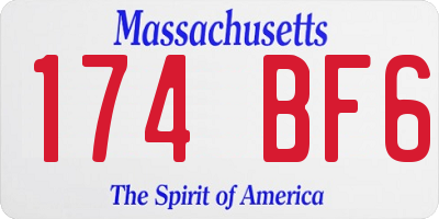 MA license plate 174BF6