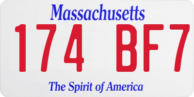 MA license plate 174BF7