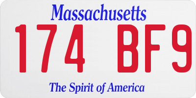 MA license plate 174BF9