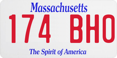 MA license plate 174BH0