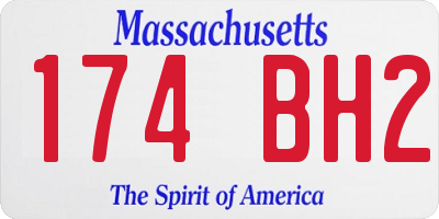 MA license plate 174BH2