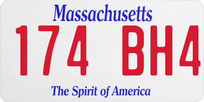 MA license plate 174BH4