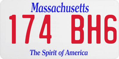 MA license plate 174BH6
