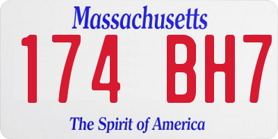 MA license plate 174BH7
