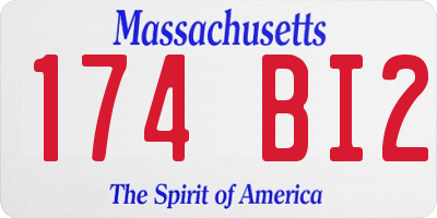 MA license plate 174BI2