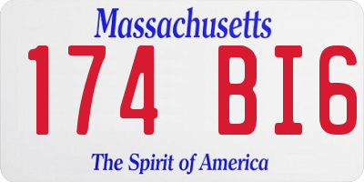 MA license plate 174BI6