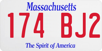 MA license plate 174BJ2