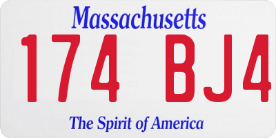 MA license plate 174BJ4