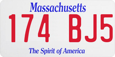 MA license plate 174BJ5