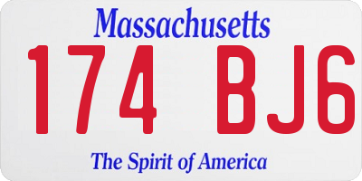 MA license plate 174BJ6