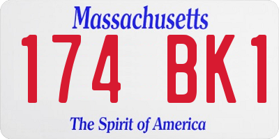 MA license plate 174BK1