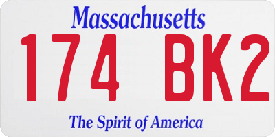 MA license plate 174BK2