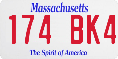 MA license plate 174BK4