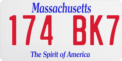 MA license plate 174BK7