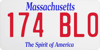 MA license plate 174BL0