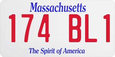 MA license plate 174BL1