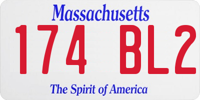 MA license plate 174BL2
