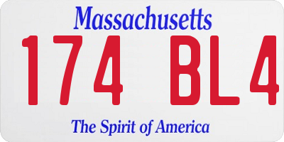 MA license plate 174BL4